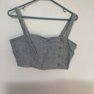 Pull&Bear Striped Crop Top